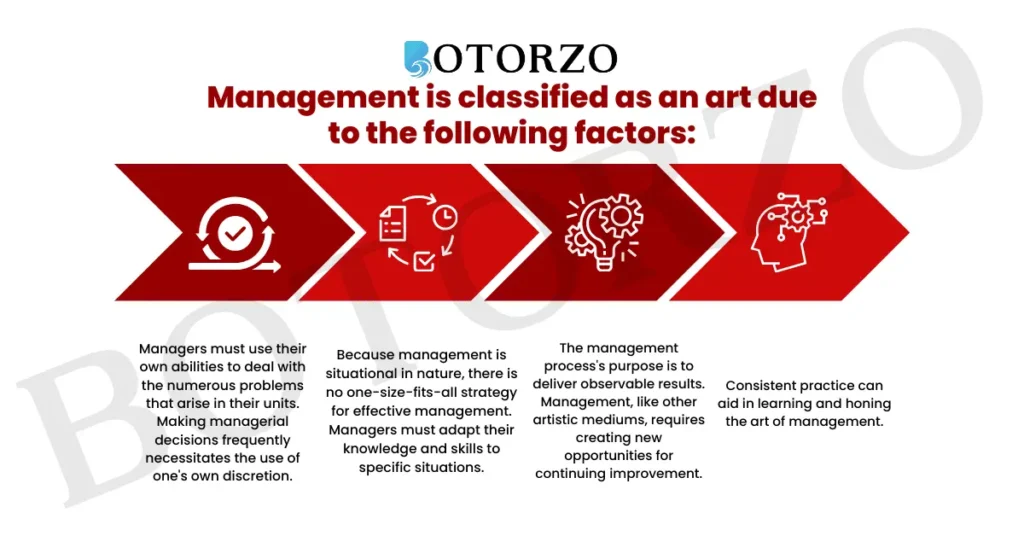 Management Is Classified As An Art Due To The Following Factors